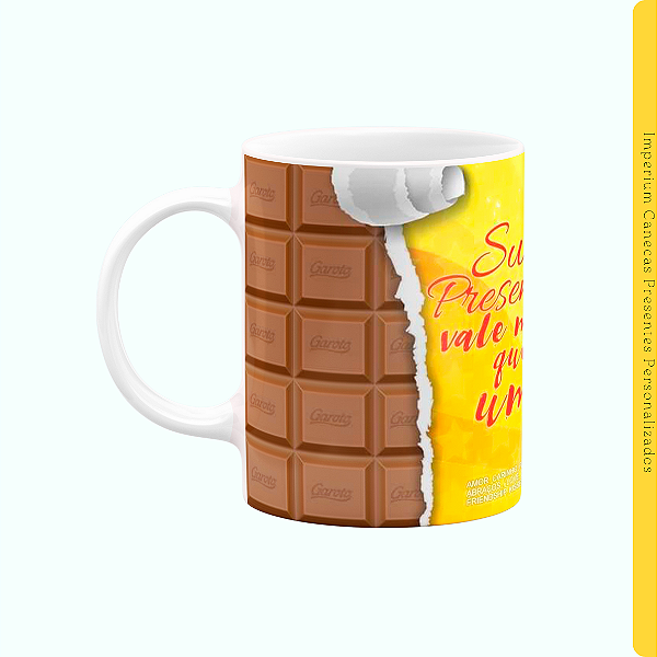 Caneca Branca Lisa 325ml - Serenata de Amor