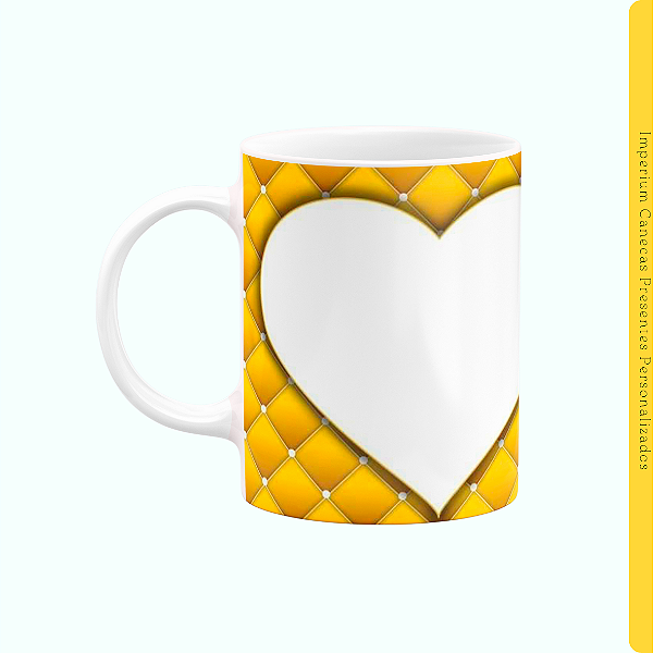 Caneca Branca Lisa 325ml - Você Brilha mais que Ouro Branco + Foto