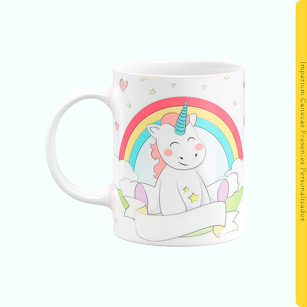 Caneca Branca Lisa 325ml - Unicórnio