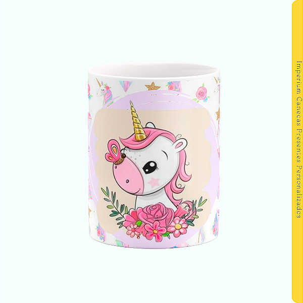 Caneca Branca Lisa 325ml - Unicórnio
