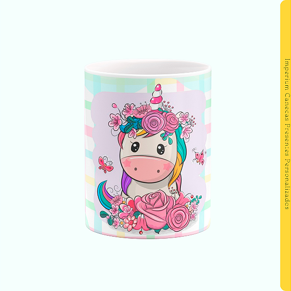 Caneca Branca Lisa 325ml - Unicórnio