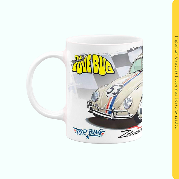 Caneca Branca Lisa 325ml - Bug VW Branco