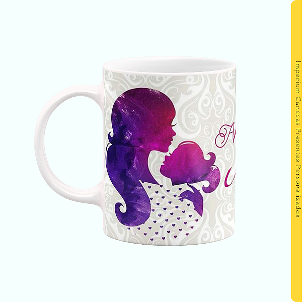 Caneca Branca Lisa 325ml - Amor de Mãe