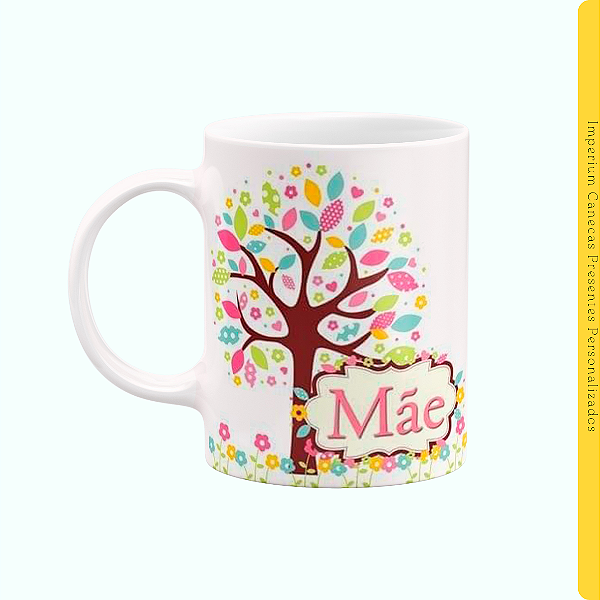 Caneca Branca Lisa 325ml - Mãe