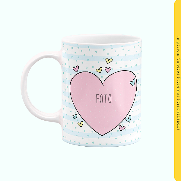 Caneca Branca Lisa 325ml - Mamãe, Eu amo tanto você