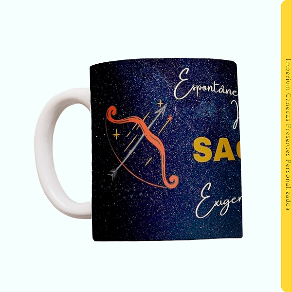 Caneca Branca Lisa 325ml - Signo de Sagitário