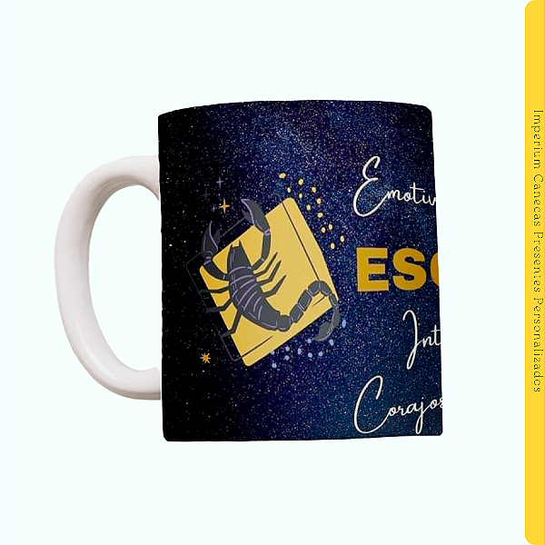 Caneca Branca Lisa 325ml - Signo de Escorpião