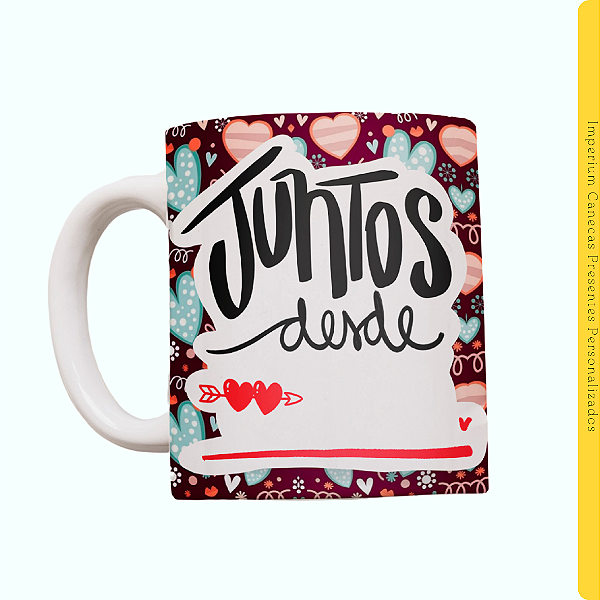 Caneca Branca Lisa 325ml - Juntos desde..
