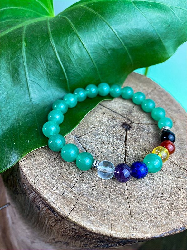 Pulseira Chakras | Quartzo Verde