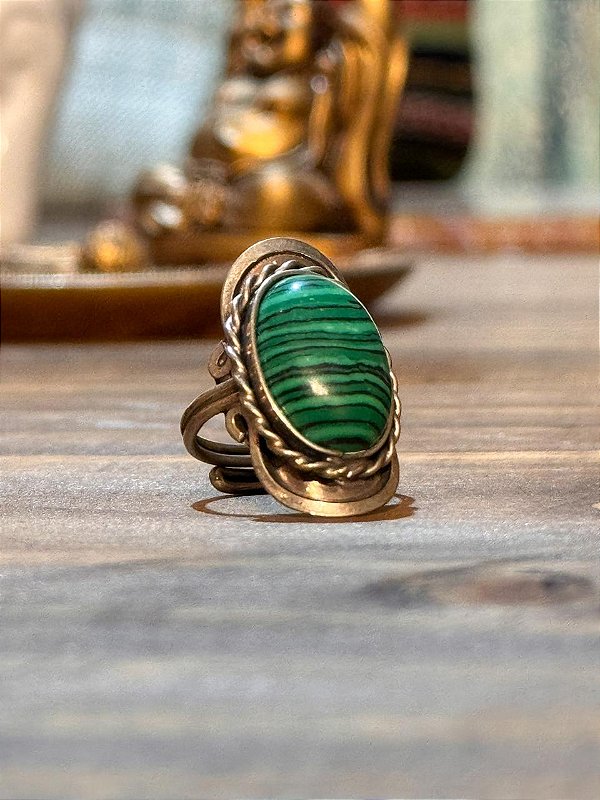 Anel Hippie Mudra | Malaquita