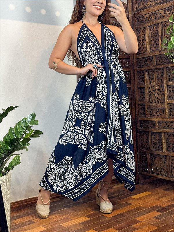 Vestido Indiano Tupi | Marinho