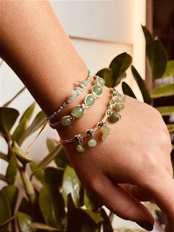 Kit Pulseiras Gipsy | Quartzo Verde