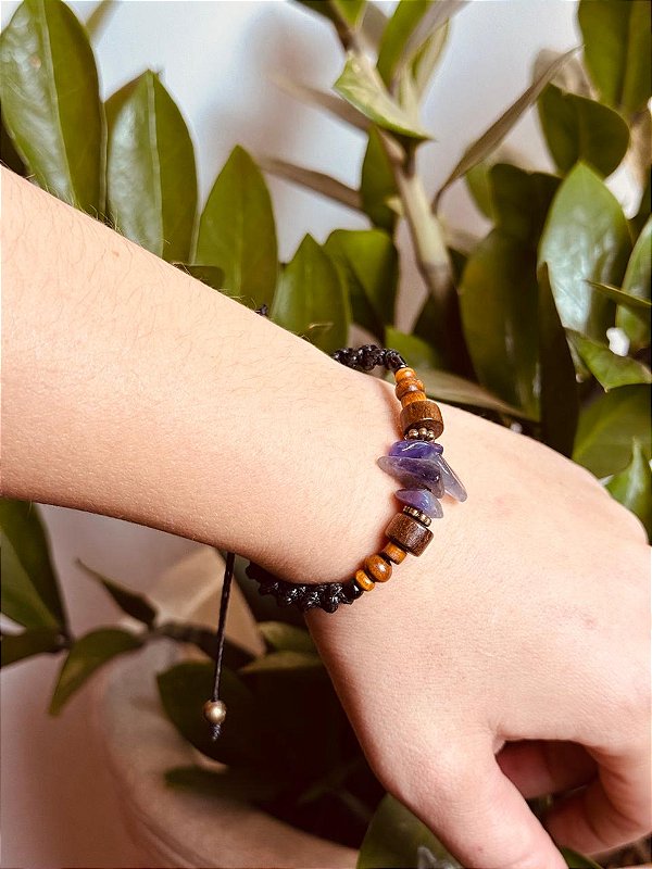 Pulseira Boho Macramê | Ametista