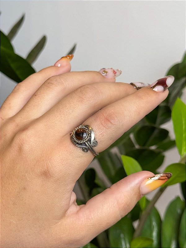 Anel Mudra | Obsidiana Marrom