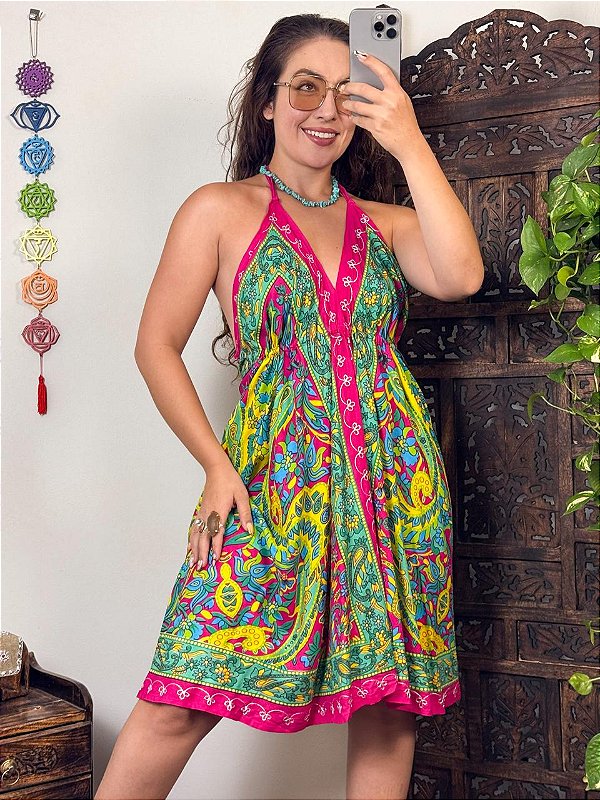 Vestido Indiano Risoflora | Rosa