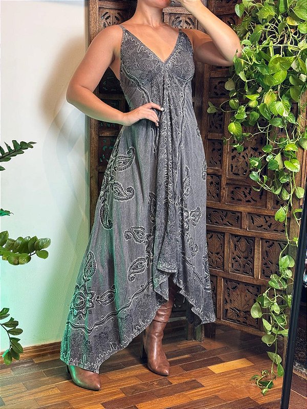 Vestido Indiano Tribal | Chumbo