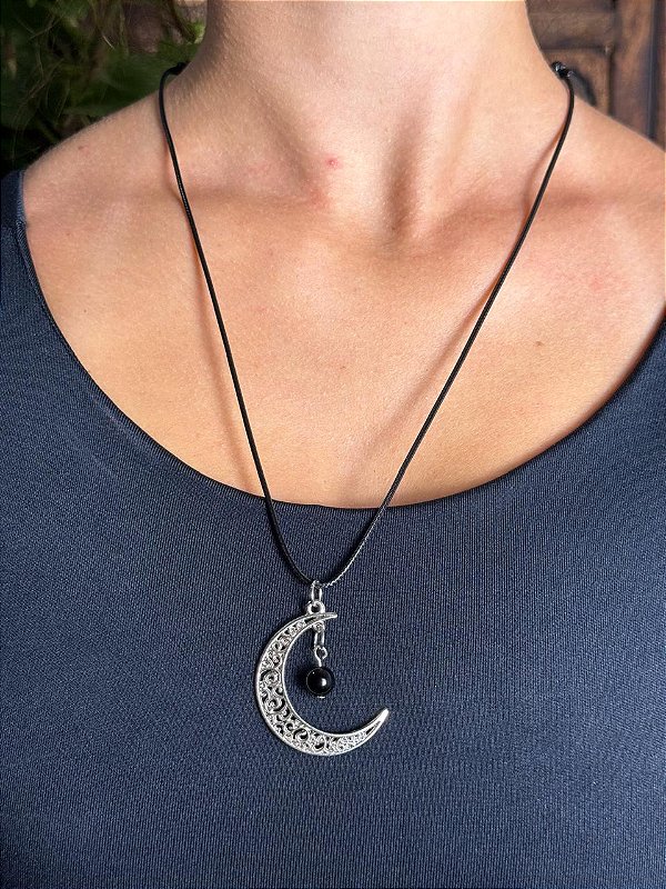 Colar Lunar | Resina Ônix