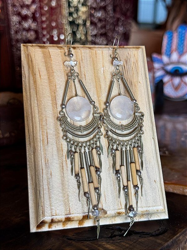 Brinco Hippie | Quartzo Clear