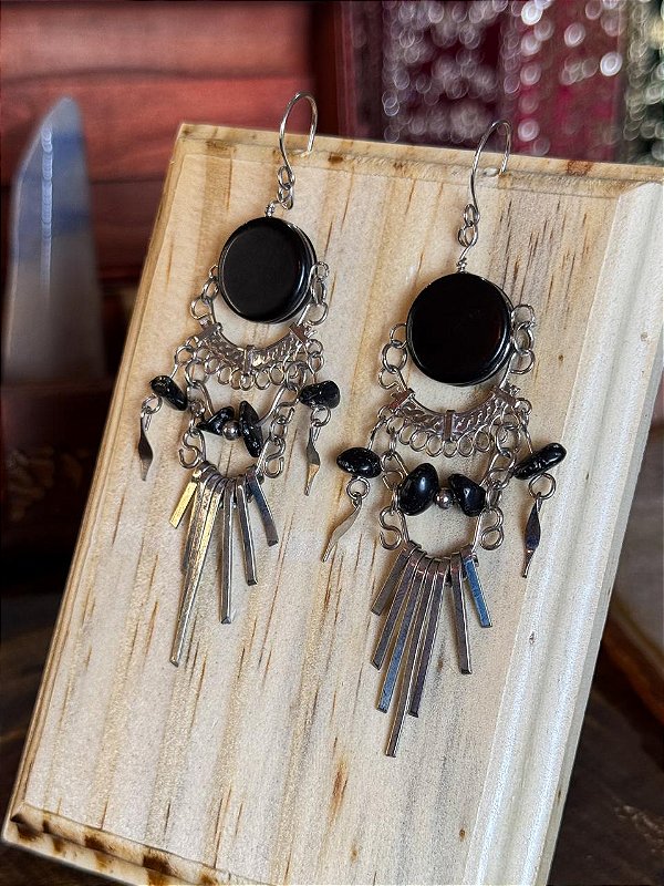 Brinco Hippie | Black Resin