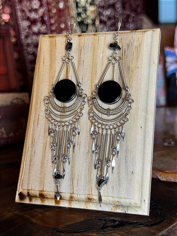 Brinco Hippie | Black Resin