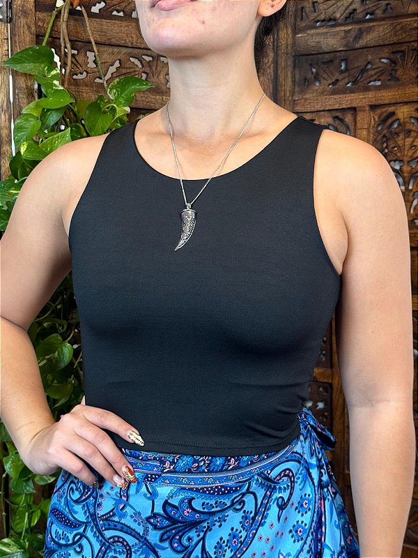 Cropped Passiflora | Preto