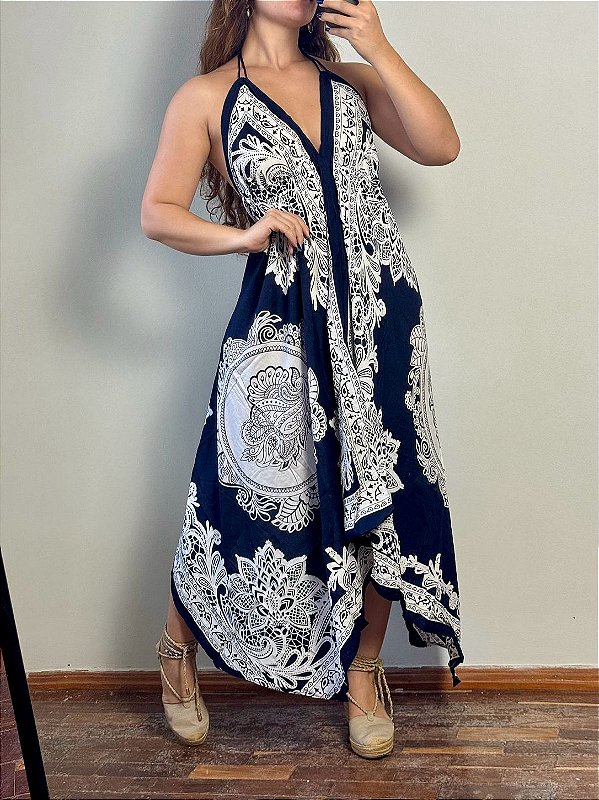 Vestido Indiano Tupi | Marinho