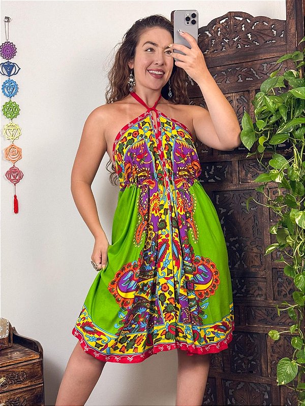 Vestido Indiano Risoflora | Verde (bazar)