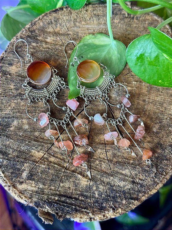 Brinco Hippie | Ágata Laranja