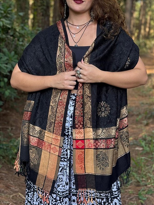 Pashimina Bohemian | Preto