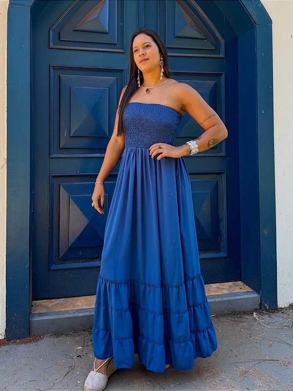 Vestido Indiano Gaia | Azul Bic