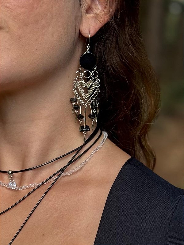 Brinco Hippie | Black Resin