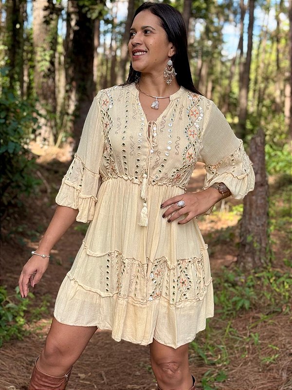Vestido Indiano Íris | Areia