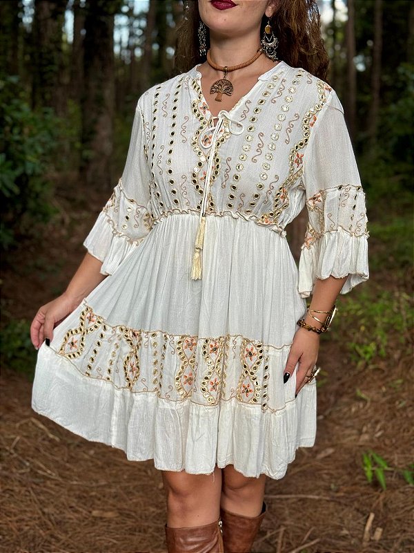 Vestido Indiano Íris | Branco