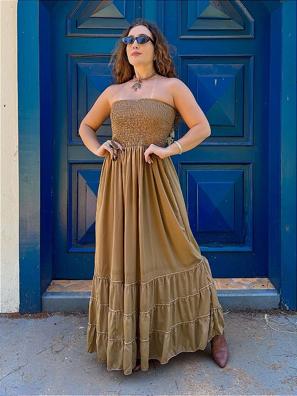 Vestido Indiano Gaia | Marrom (bazar)