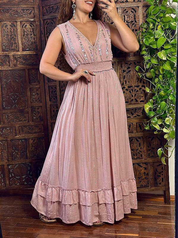 Vestido Meraki 2.0 | Rosê TAMANHO:GG (bazar)