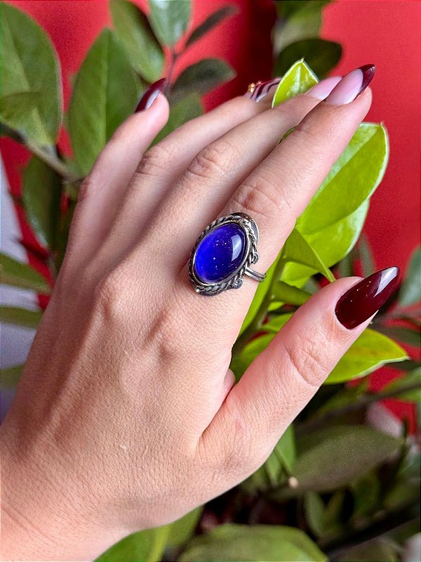 Anel Mudra | Azul Holográfico