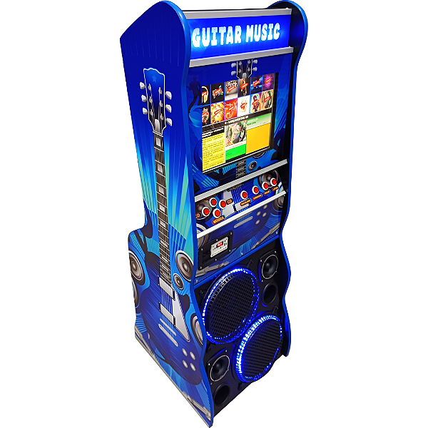 Máquina de Música Jukebox e Karaokê: 7 X 1 Tela 17 Polegadas G Azul ( Residencial )