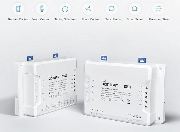 SONOFF 4CH R3 - DIY - Interruptor Inteligente, Wi-fi, 4 Canais