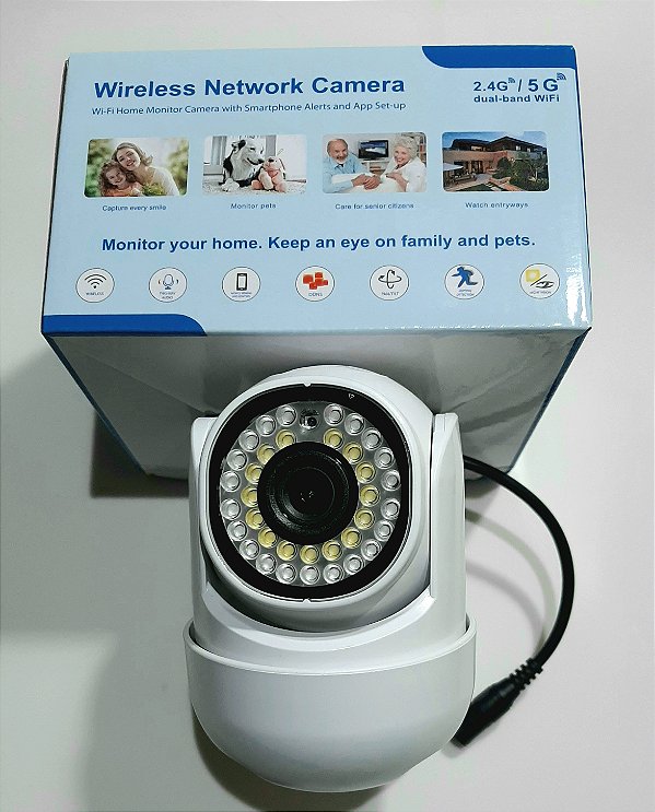 Camera externa/interna IP66 1080P - PTZ - wifi 2,4G / 5G - audio 2 vias, visão noturna, sensor de movimento, rotação vertical e horizontal