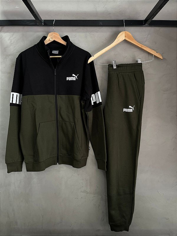 Conjunto puma verde moletom
