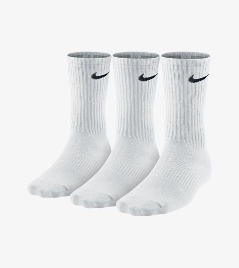 MEIA NKE PERFORMANCE BRANCA CANO ALTO(3 PARES)