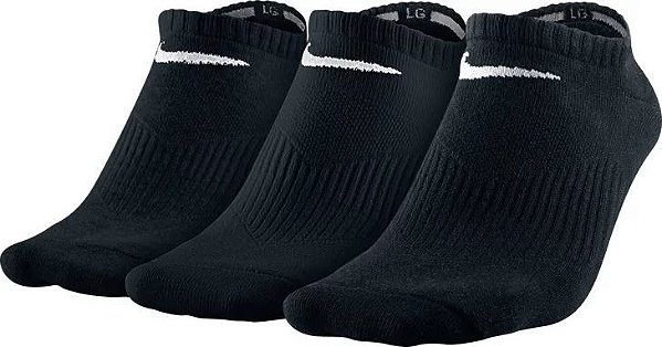 MEIA NIKE PERFORMANCE PRETA CANO BAIXO(3PARES)