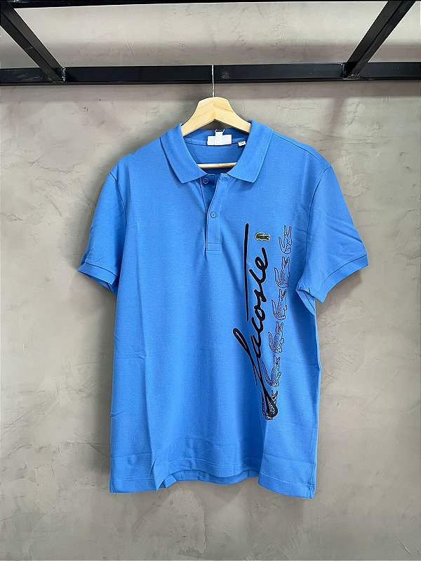 CAMISA POLO LACOSTE REGULAR FIT AZUL BEBE(ASSINATURA MARCA)