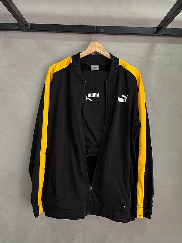CONJUNTO PUMA TRACK (PRETO/AMARELO)