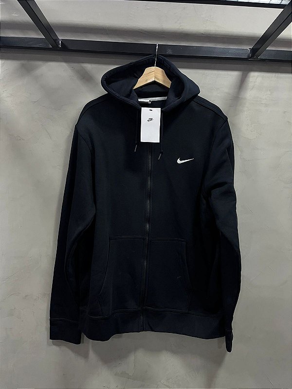 Moletom Nike mini Swoosh Preto Zíper