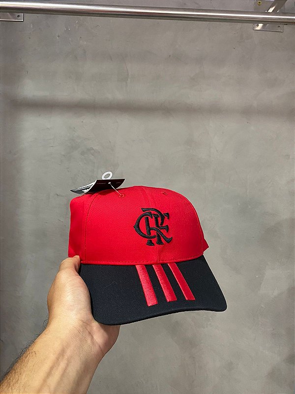 BONE ADIDAS FLAMENGO (PRETO/VERMELHO)