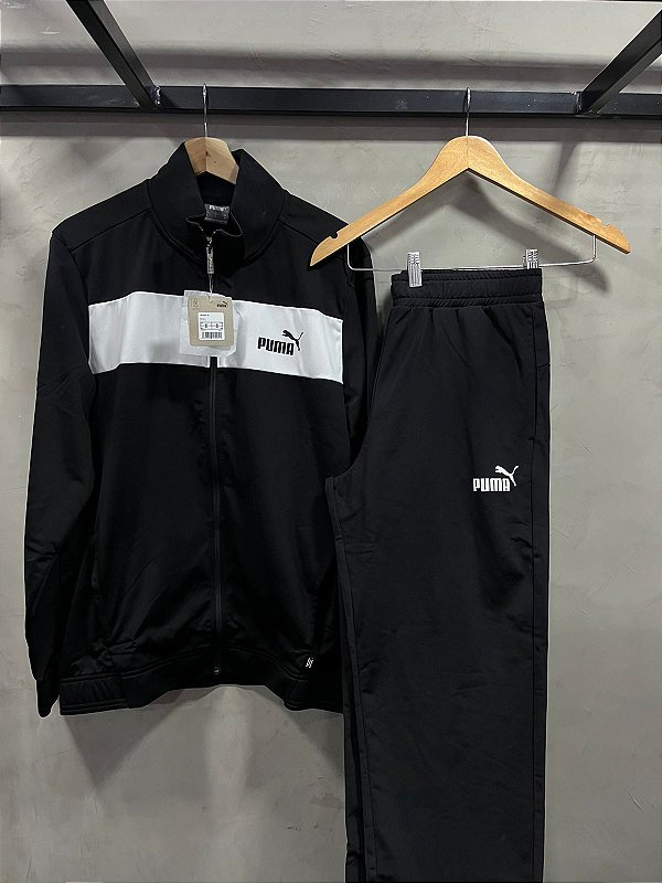 CONJUNTO PUMA TRACK (PRETO/BRANCO)