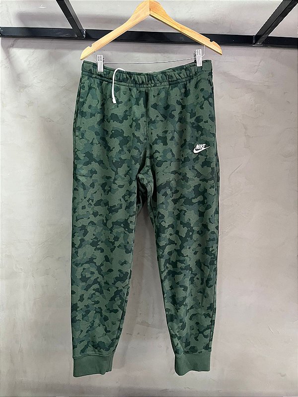 CALÇA NIKE MOLETOM SPORTWEAR FLEECE MILITAR
