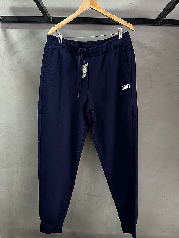 CALÇA PUMA MOLETOM JOGGER AZUL MARINHO