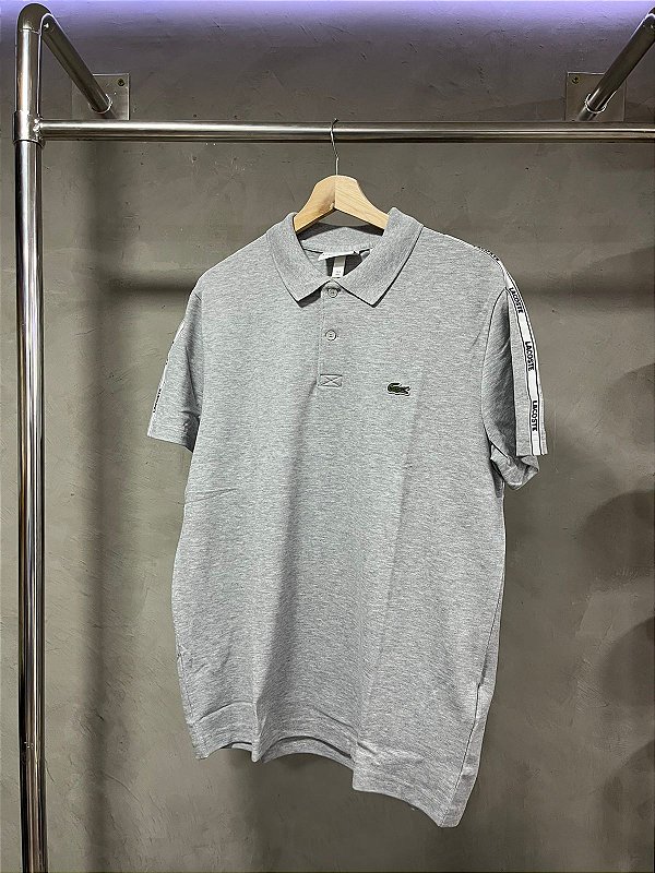 CAMISA POLO LACOSTE STRETCH(CINZA)